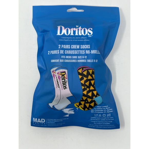 Doritos Cooler Cool Ranch CREW SOCKS 2-Pair Size Large (MENS 8-12 US) - Picture 2 of 3